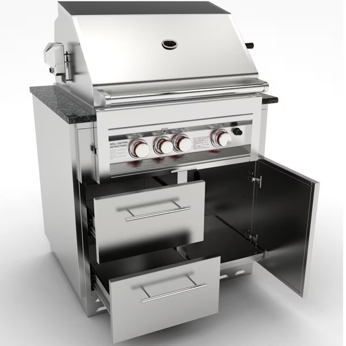 Sunstone SAC34GLPCD – 34-Inch Gas Grill Base Cabinet with Propane Tank Storage