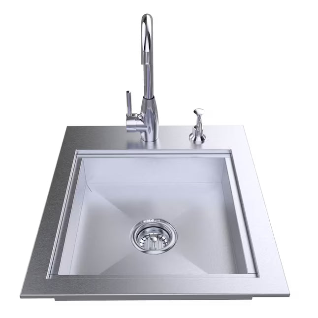 Sunstone Metal Products Premium Bar Sink, 22.25" L x 20.5" W (Drop-In or Undermount)