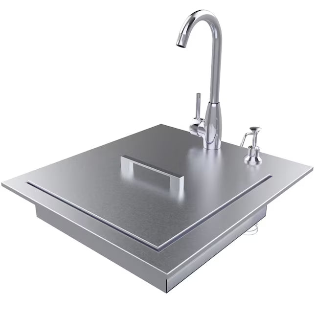 Sunstone Metal Products Premium Bar Sink, 22.25" L x 20.5" W (Drop-In or Undermount)