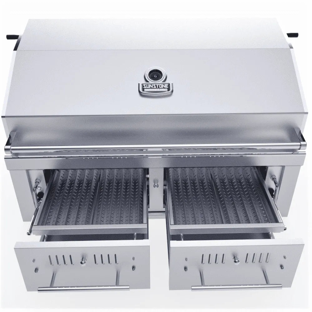 Sunstone 42" Hybrid Gas, Charcoal & Wood Built-In Grill