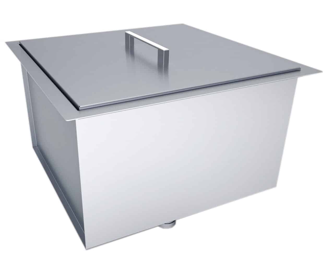 Sunstone Metal Products 20" x 20" Outdoor-Rated Stainless Steel Single-Bowl Sink – Dual Mount with Lid
