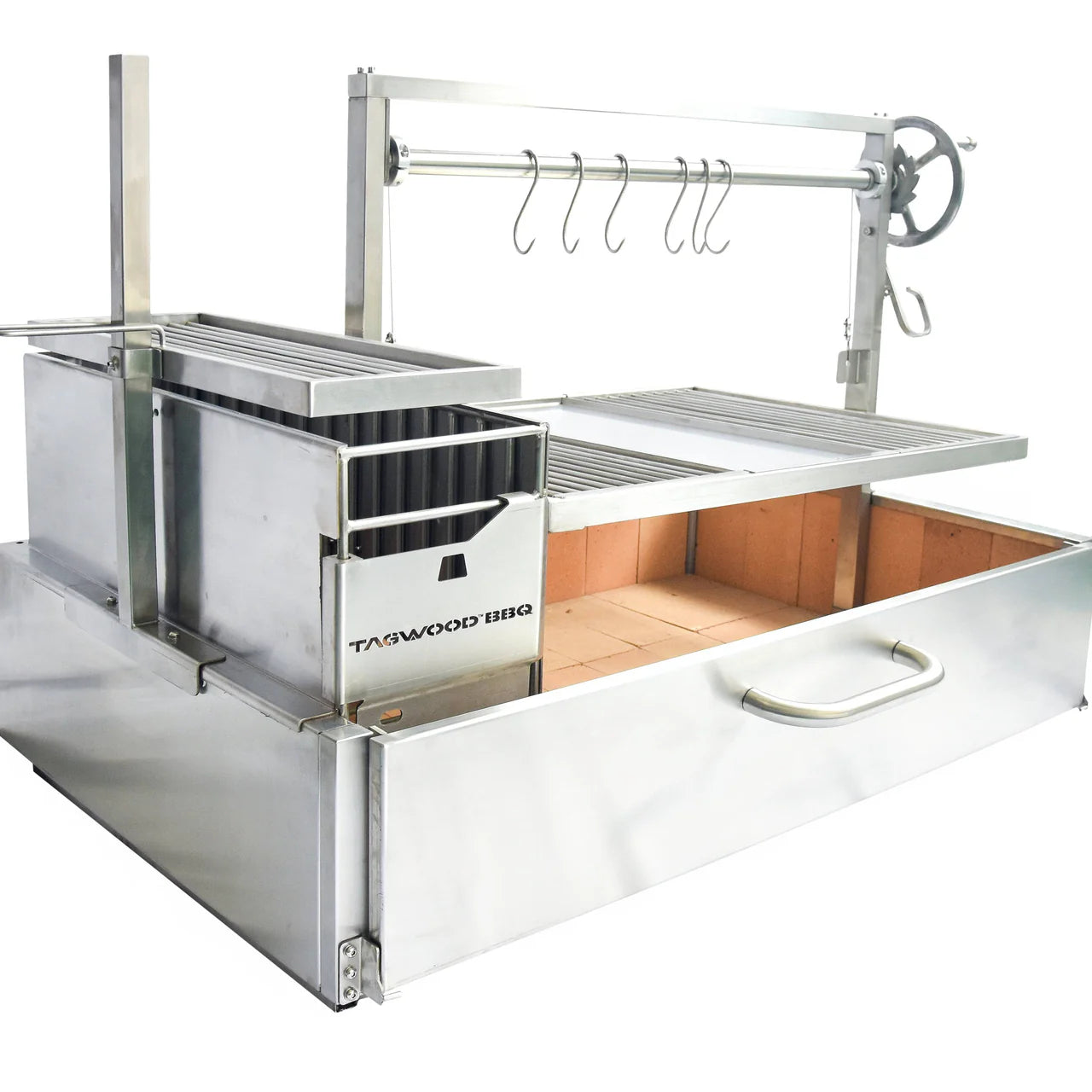 Tagwood BBQ25SS – XL Built‑In Argentine Stainless Steel Santa Maria Grill - Piratically Built