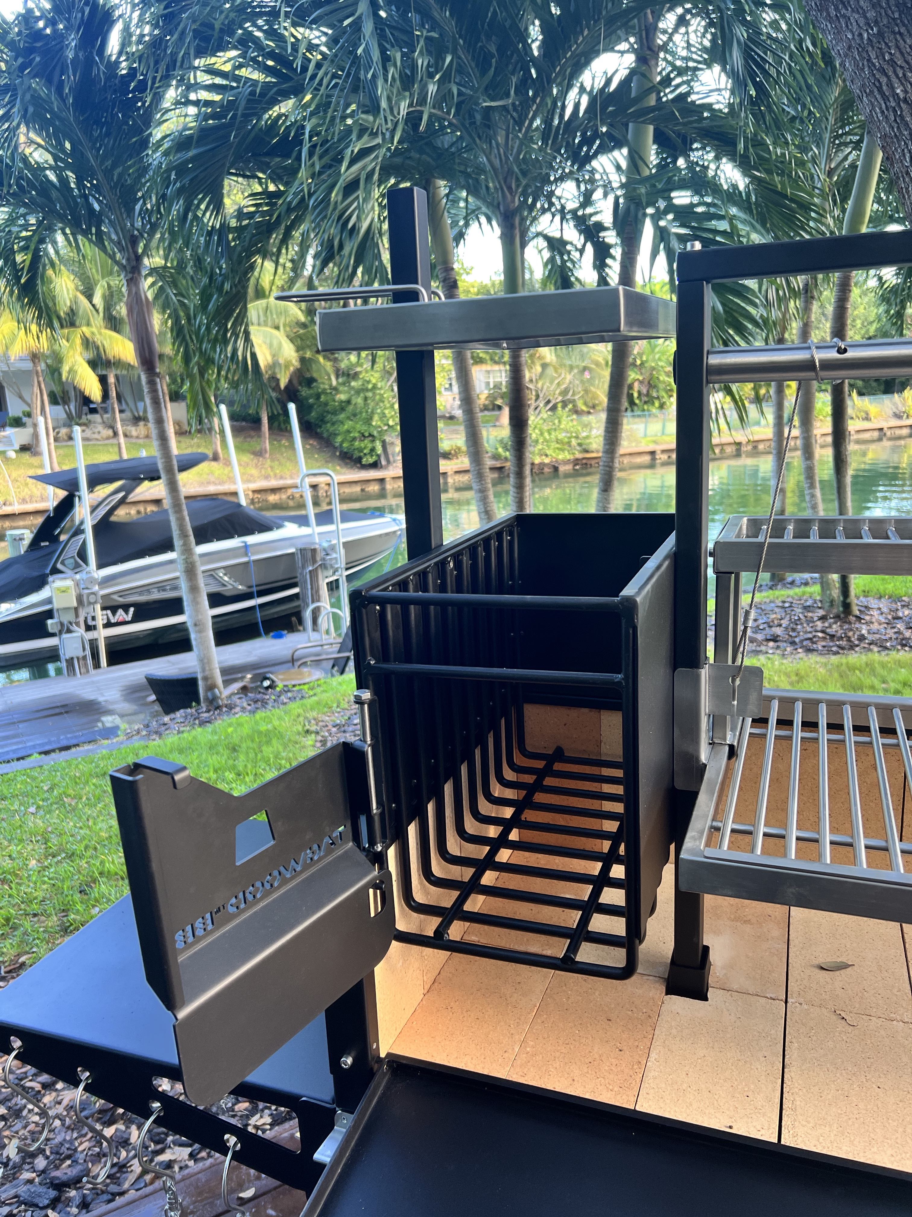 Tagwood BBQ03SI – Argentine Wood & Charcoal Grill (Black Finish) Partially Built