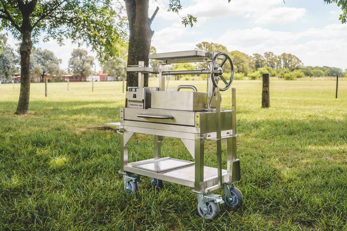Tagwood BBQ03SS MINI– Argentine Stainless Steel Wood & Charcoal Grill Partially Built