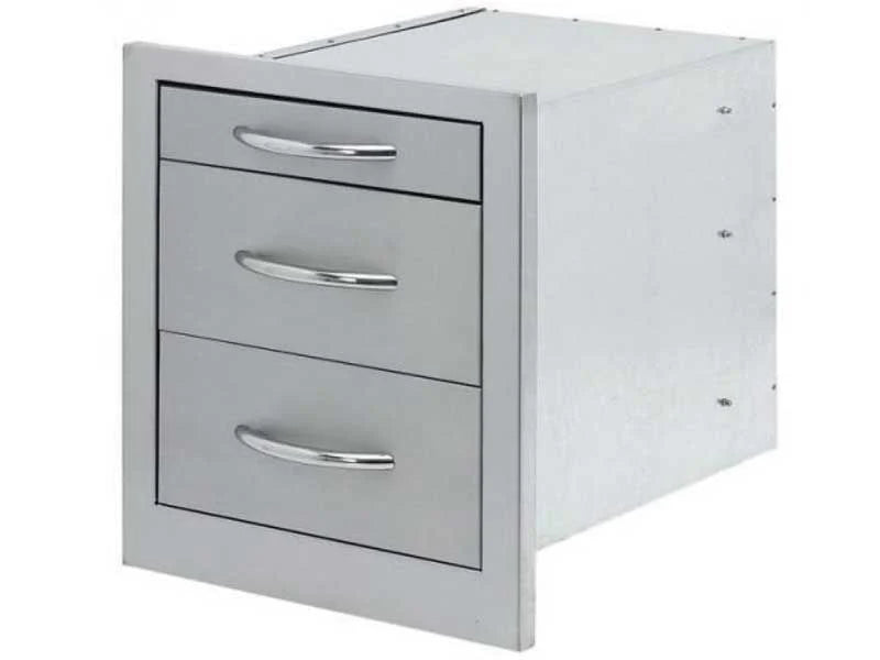 Cal Flame BBQ08866 – 18″ Stainless Steel 3‑Drawer Outdoor Storage Unit