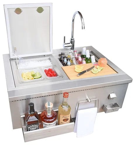 Kokomo Grills 30" Built-In Outdoor Cocktail Station with Sink, Ice Bin & Faucet