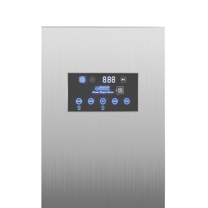 Equator Advanced Appliances Steam Dryer Closet – Wrinkle Removal, Sanitizing & Deodorizing, Refreshes Clothing, Slim Design, 110V Stainless