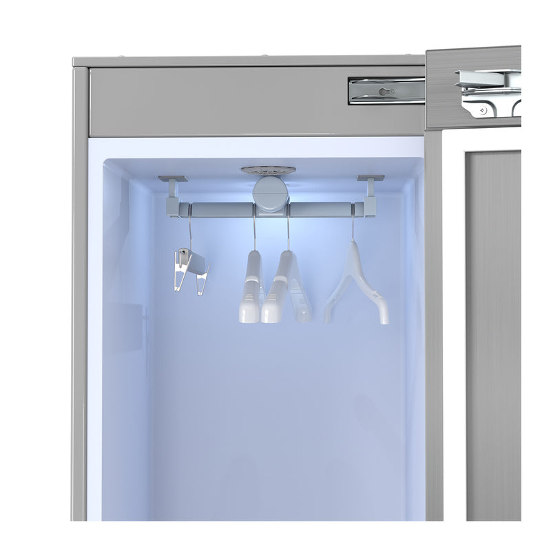 Equator Advanced Appliances Steam Dryer Closet – Wrinkle Removal, Sanitizing & Deodorizing, Refreshes Clothing, Slim Design, 110V Stainless