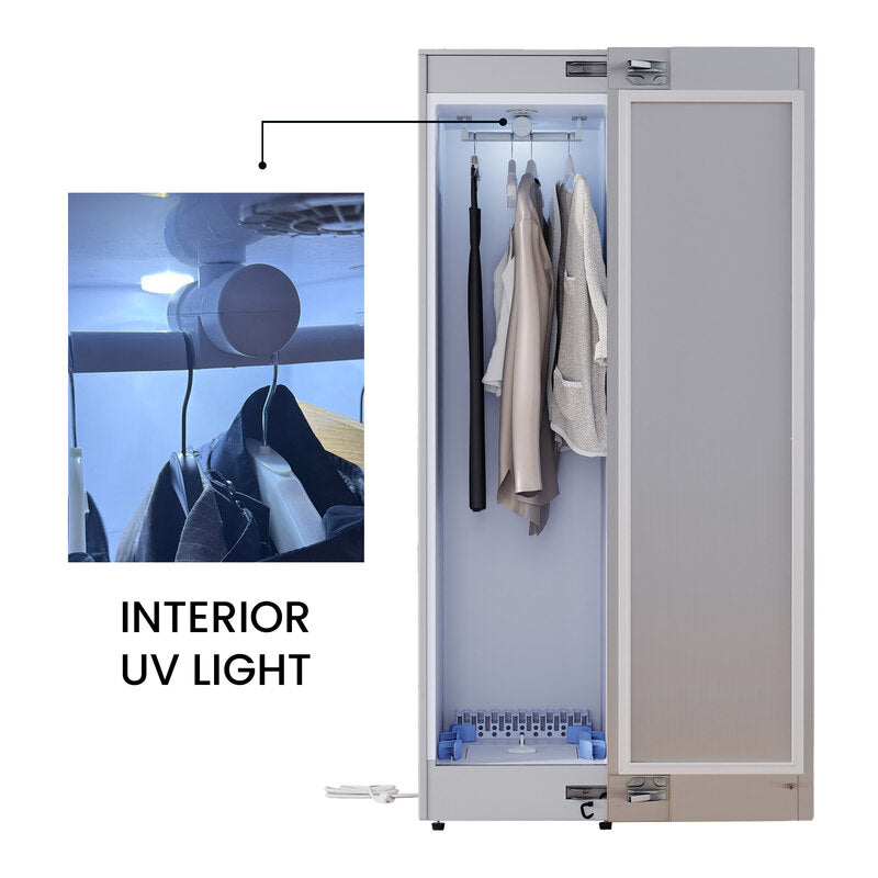 Equator Advanced Appliances Steam Dryer Closet – Wrinkle Removal, Sanitizing & Deodorizing, Refreshes Clothing, Slim Design, 110V Stainless