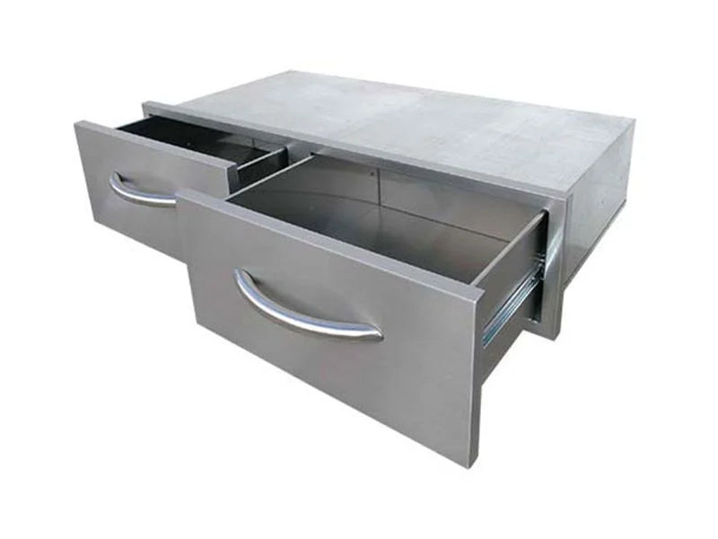 Cal Flame BBQ08867 – 39″ Stainless Steel Horizontal Double Drawer Storage