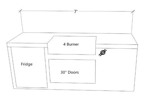 Kokomo Grills 7' Standard Outdoor BBQ Island